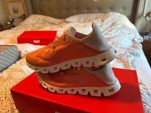 On Women's Cloud 6 Coast Running Shoes in Salmon Pearl